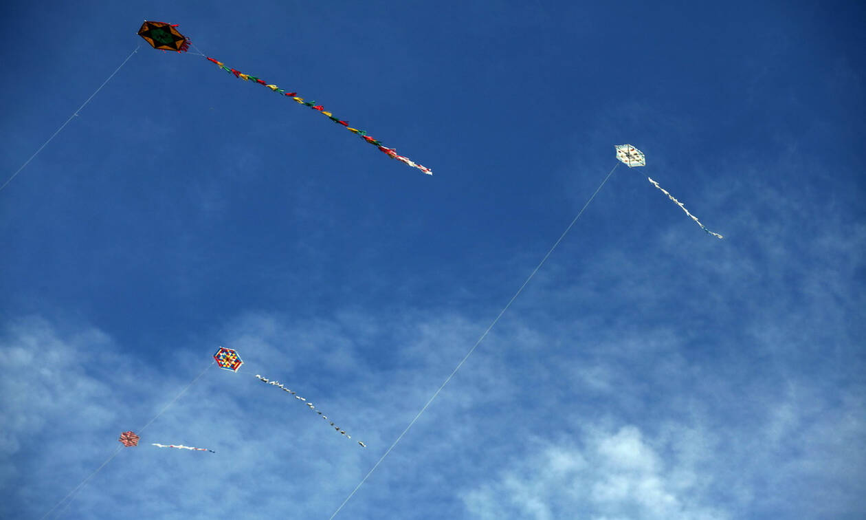 Easter in Rhodes - Kites flying in the sky
